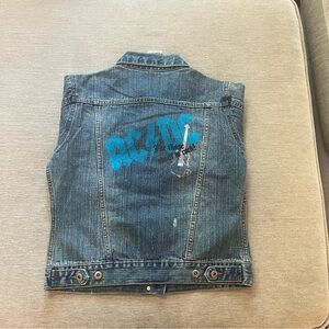 Authentic Rockware Vintage 2005 Y2K AC/DC Blue Denim Jacket A21